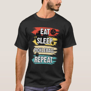 Eat Sleep Pickleball Repeat Retro Vintage 22 T-Shirt
