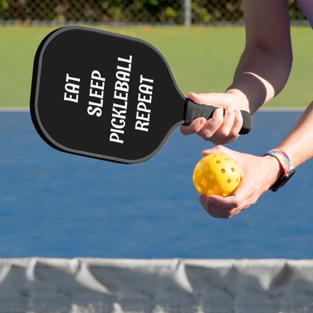 Eat Sleep Pickleball Repeat Saying Name Black  Paddle (Insitu)