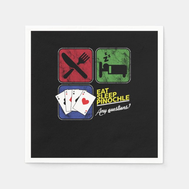 Eat Sleep Pinochle Players Penochle Gamble Card Ga Napkin (Front)
