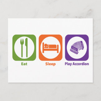 Eat Sleep Play Accordion Postcard