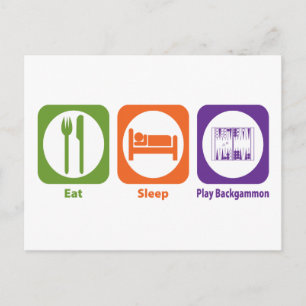 Eat Sleep Play Backgammon Postcard