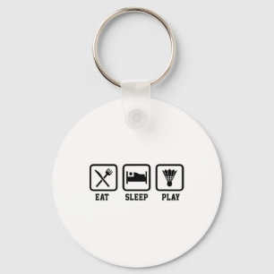 Eat Sleep Play Badminton Player Shuttle Sports Sma Key Ring