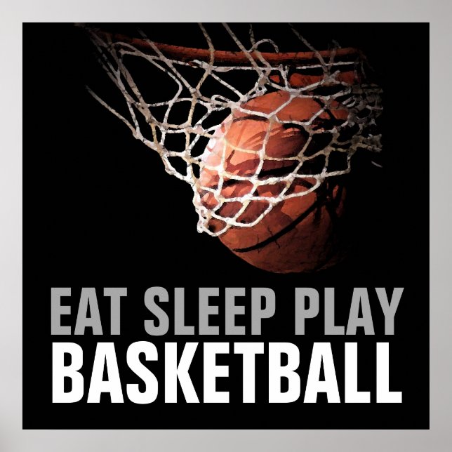Eat Sleep Play Basketball Artwork Poster (Front)