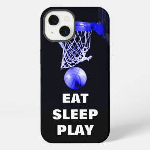Eat Sleep Play Basketball Blue Black iPhone 13 Case