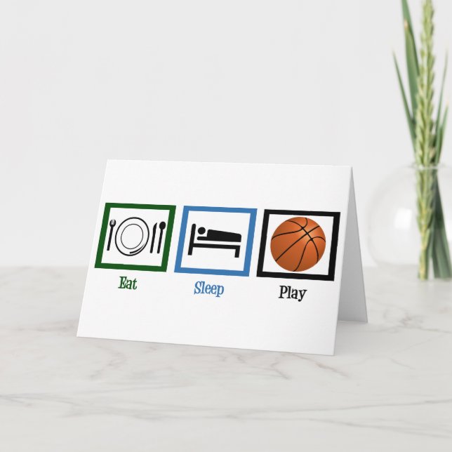 Eat Sleep Play Basketball Card (Front)