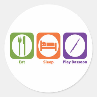 Eat Sleep Play Bassoon Classic Round Sticker