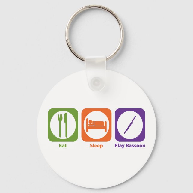 Eat Sleep Play Bassoon Key Ring (Front)
