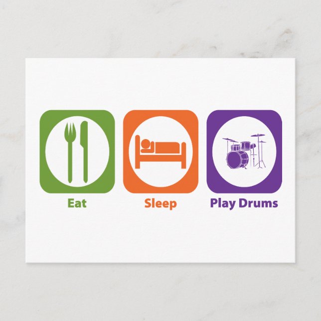 Eat Sleep Play Drums Postcard (Front)