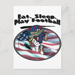 Eat Sleep Play Football Postcard