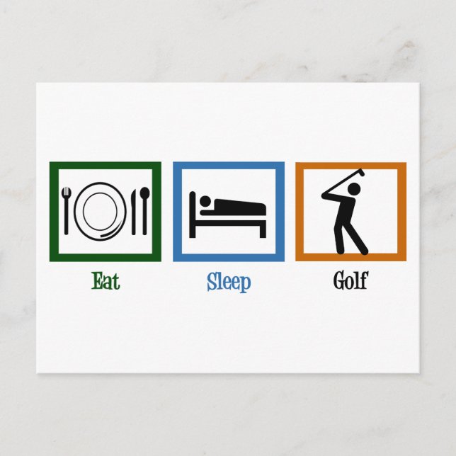 Eat Sleep Play Golf Postcard (Front)