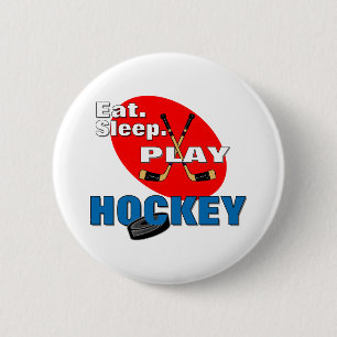 Eat Sleep Play Hockey 6 Cm Round Badge