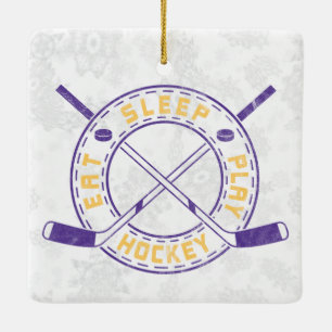 Eat Sleep Play Hockey Holiday Ornament