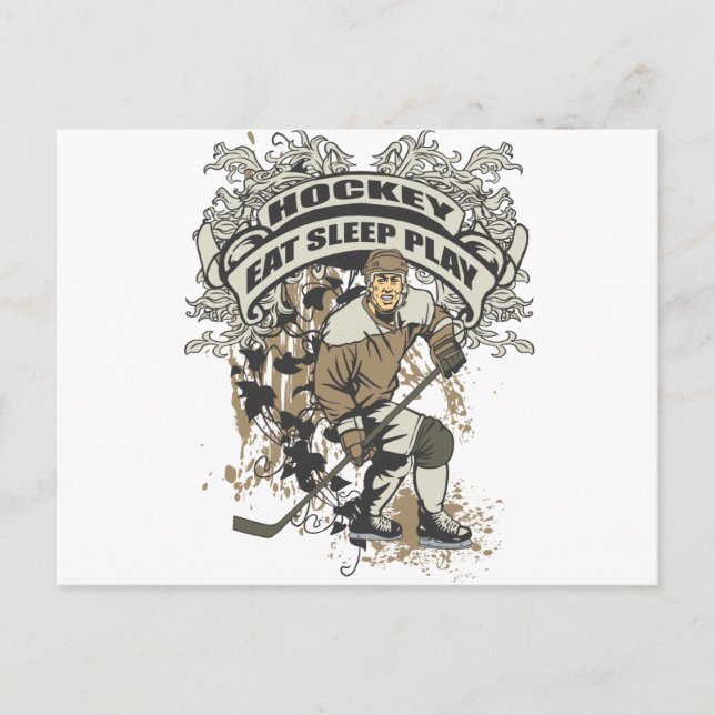 Eat, Sleep, Play Hockey Postcard (Front)