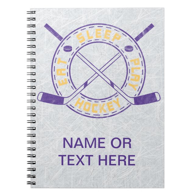 Eat Sleep Play Hockey Spiral Notebook (Front)