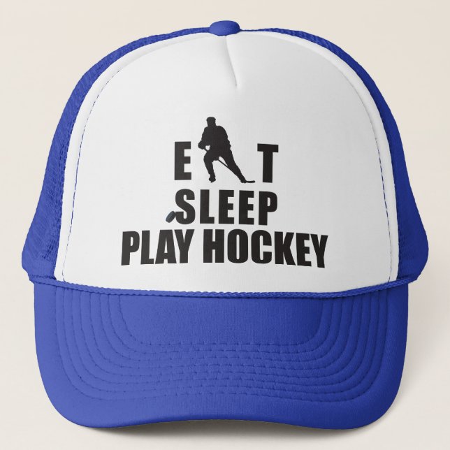 Eat Sleep Play Hockey Trucker Hat (Front)
