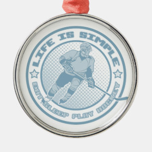Eat, Sleep, Play Hockey Xmas Ornament