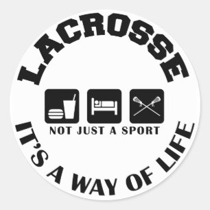 Eat Sleep Play Lacrosse Classic Round Sticker