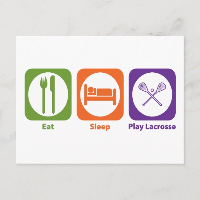 Eat Sleep Play Lacrosse Postcard (Front)