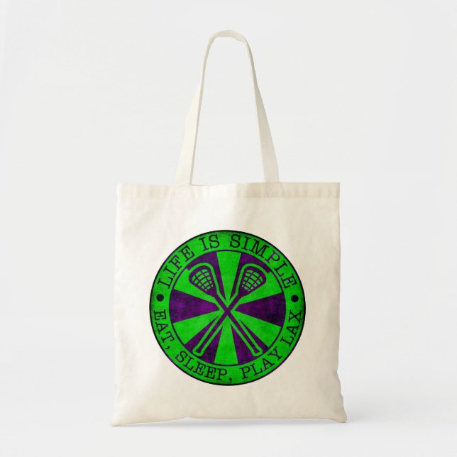 Eat, Sleep, Play Lacrosse Tote Bag (Front)