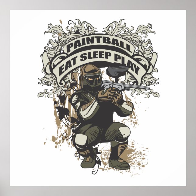 Eat, Sleep, Play Paintball Poster (Front)