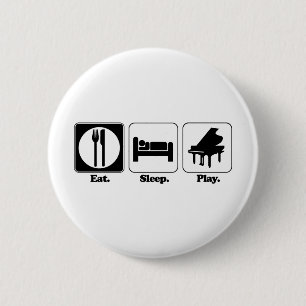 eat sleep play piano 6 cm round badge