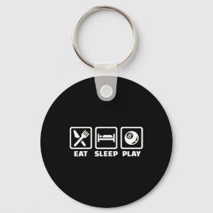 Eat Sleep Play Pool Billiards Key Ring