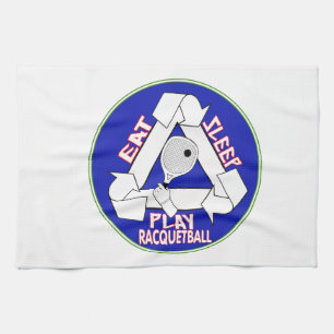 EAT, SLEEP, PLAY RACQUETBALL - REPEAT TEA TOWEL