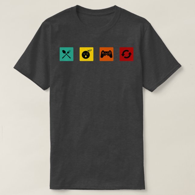 Eat Sleep Play Repeat Video Game  T-Shirt (Design Front)