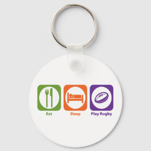 Eat Sleep Play Rugby Key Ring