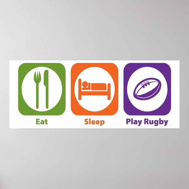 Eat Sleep Play Rugby Poster (Front)