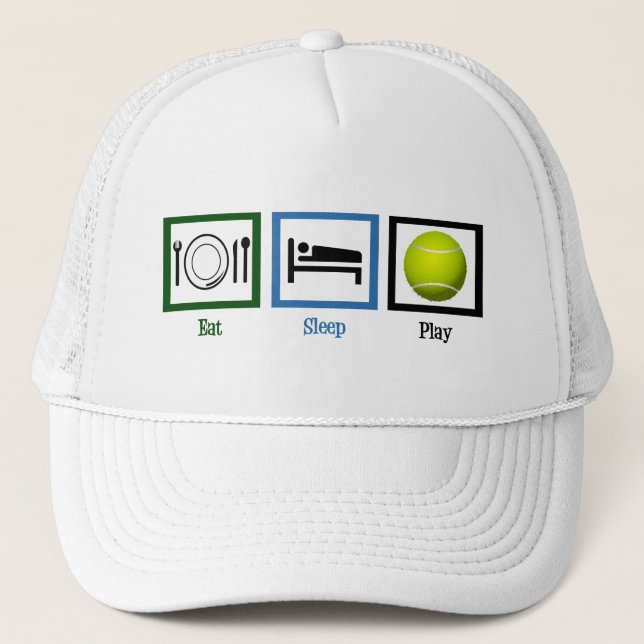 Eat Sleep Play Tennis Trucker Hat (Front)