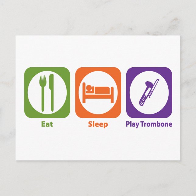 Eat Sleep Play Trombone Postcard (Front)