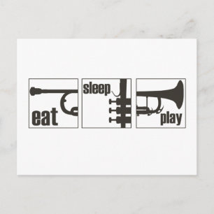 Eat. Sleep. Play. Trumpet Postcard