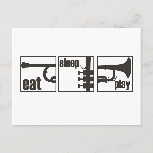 Eat. Sleep. Play. Trumpet Postcard (Front)