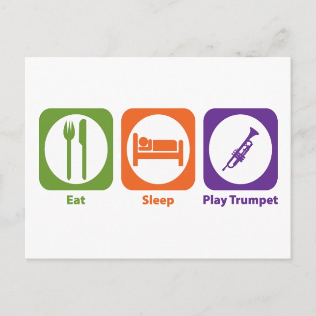 Eat Sleep Play Trumpet Postcard (Front)