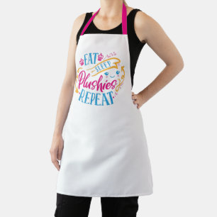 Eat Sleep Plushies Repeat Funny Colourful Cute Apron