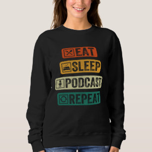 Eat Sleep Podcast Repeat  Podcaster Podcasting Str Sweatshirt