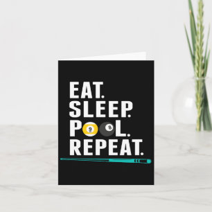 Eat Sleep Pool Repeat Funny Pool Player Billiards Card