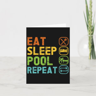 Eat Sleep Pool Repeat Pool Snooker Player Billiard Card