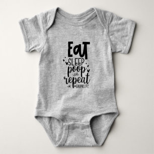 Eat Sleep poop Repeat Baby Bodysuit