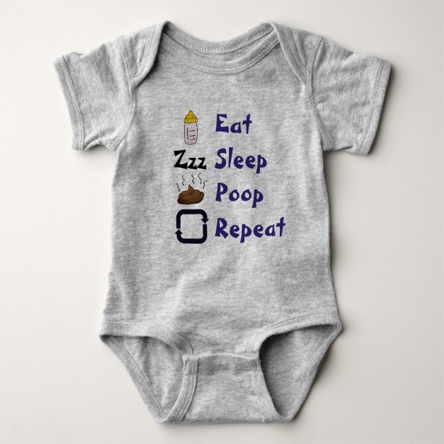 Eat Sleep Poop Repeat Baby Bodysuit (Front)