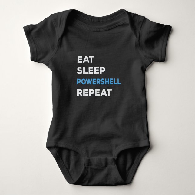 Eat Sleep Powershell Repeat - Men Women Baby Bodysuit (Front)