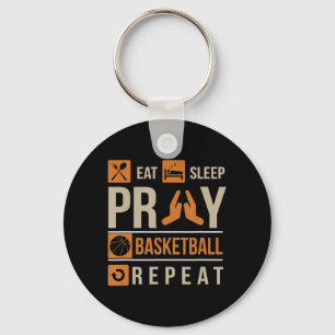Eat Sleep Pray Basketball Repeat Catholic Athlete Key Ring