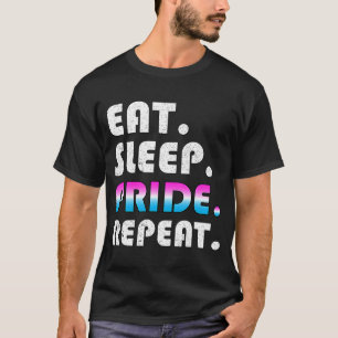 Eat Sleep Pride Repeat LGBTQ Flag Cis Gender Fluid T-Shirt