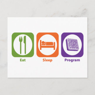 Eat Sleep Program Postcard
