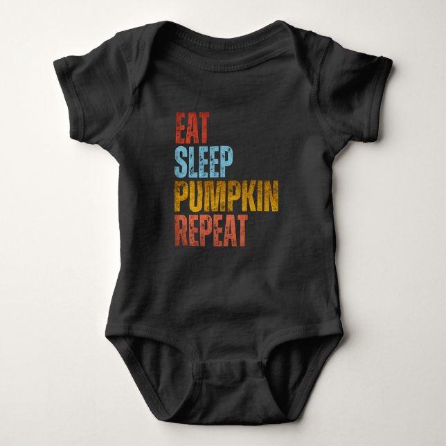 EAT SLEEP PUMPKIN REPEAT BABY BODYSUIT (Front)