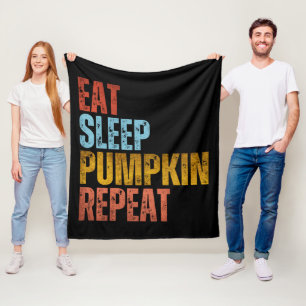EAT SLEEP PUMPKIN REPEAT FLEECE BLANKET