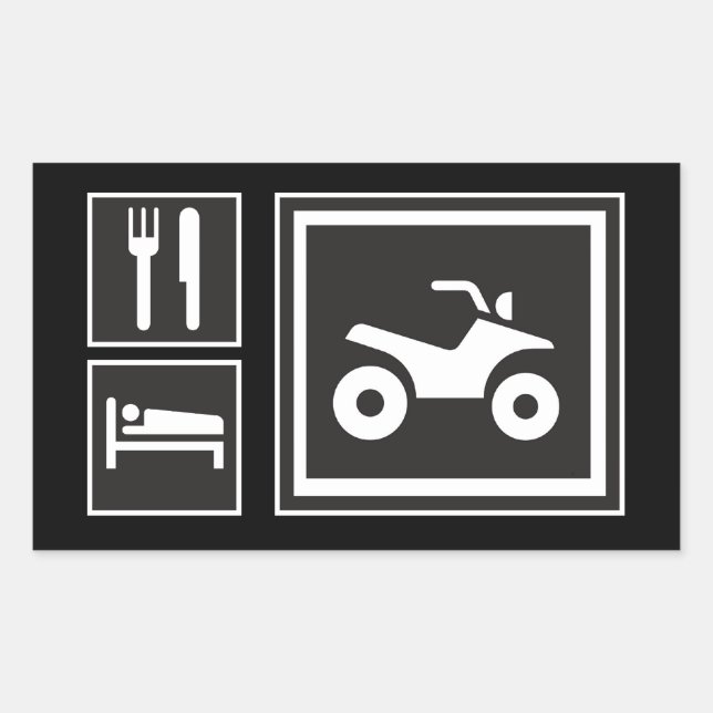 Eat Sleep QUAD! Rectangular Sticker (Front)