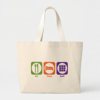 Eat Sleep Quilt Large Tote Bag