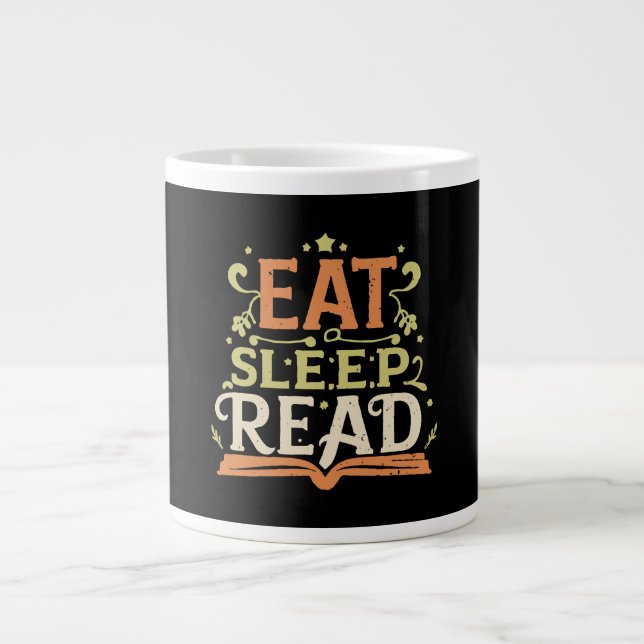 Eat Sleep Read, Funny Reading Large Coffee Mug (Front)